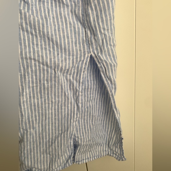 H&M Linen Blend Button Down Long Sleeve Midi Striped Dress XXL - Picture 5 of 7